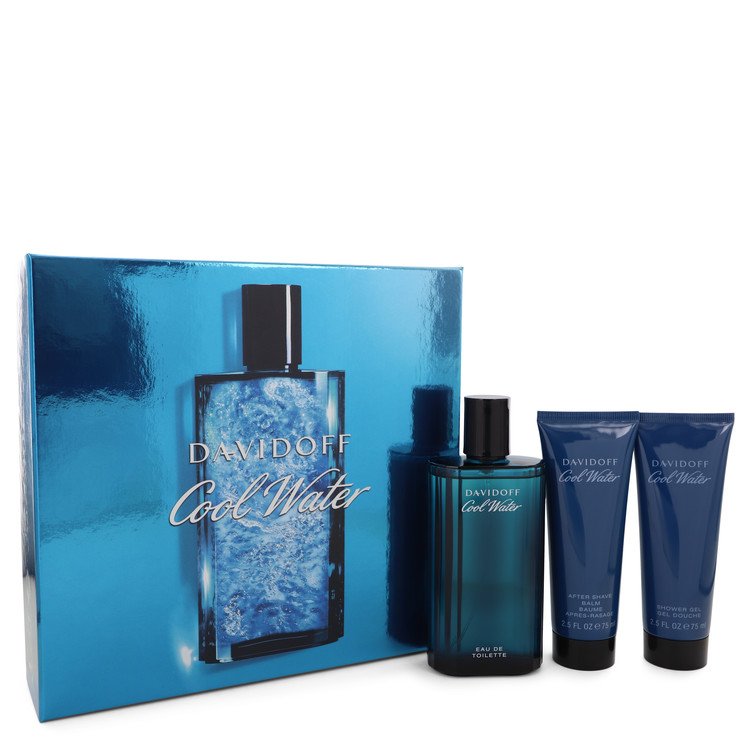 Davidoff Cool Water Gift Set – 4.2 oz (125 ml) Eau de Toilette Spray, 2.5 oz (75 ml) Balm