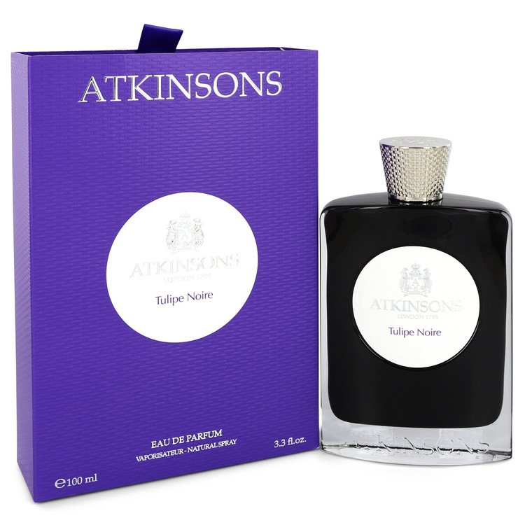 Atkinsons Tulipe Noire Eau De Parfum Spray in a clear glass bottle with black cap, 3.3 oz (100 ml) for women by The Fragrance