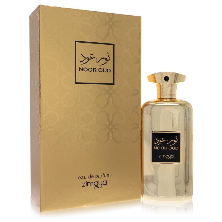 Afnan Zimaya Noor Oud Eau De Parfum Spray in gold bottle with black cap, 3.4 oz / 100 ml, unisex fragrance by The Fragrance A