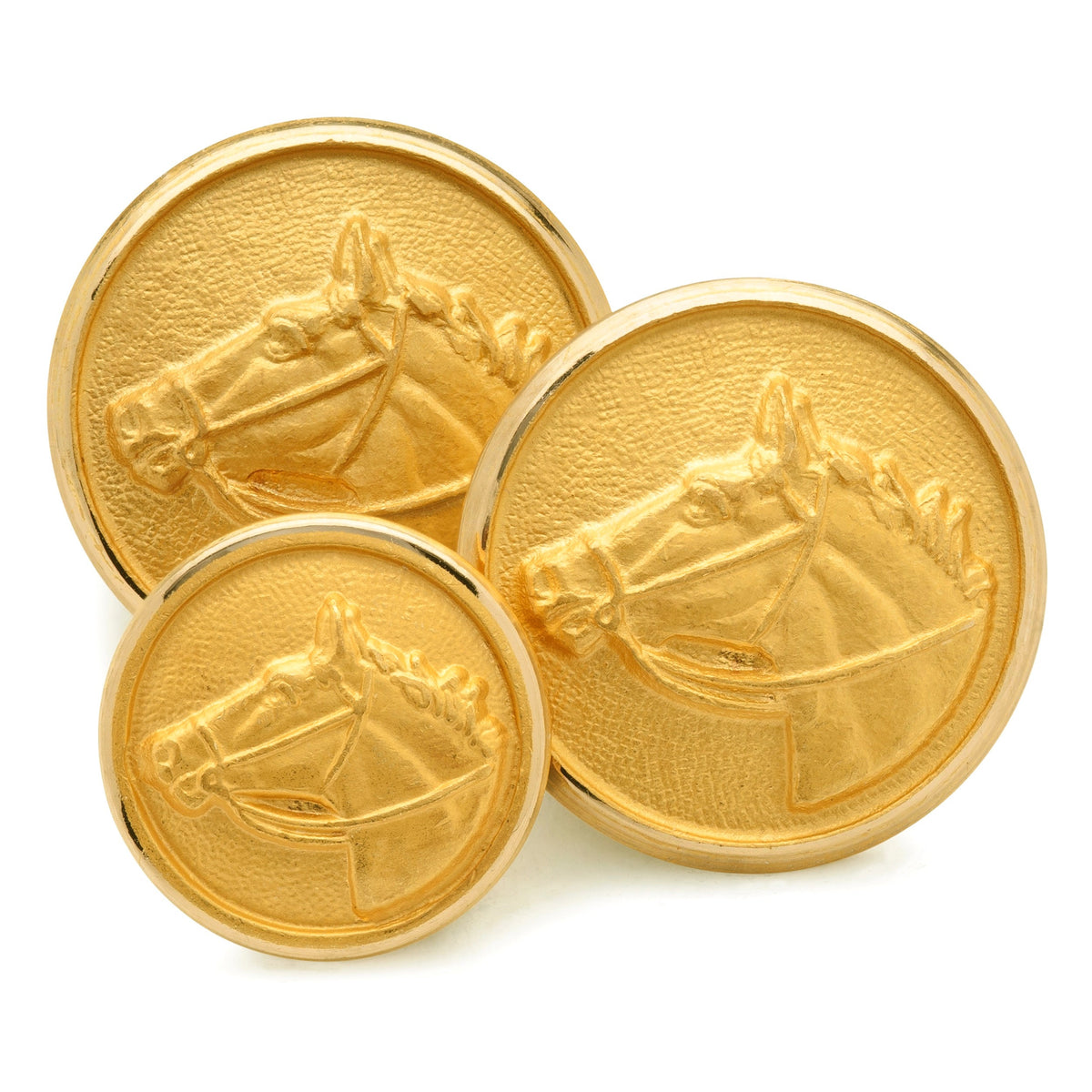 Horse Head Blazer Button In Gold Benson & Clegg