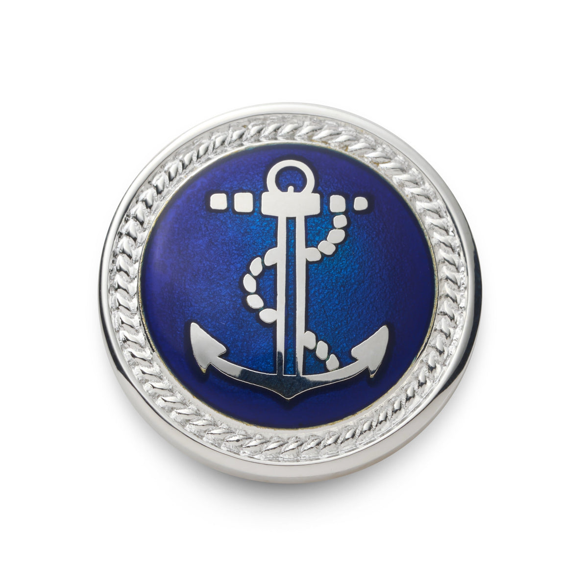Anchor Blazer Button In Silver And Royal Blue Benson & Clegg