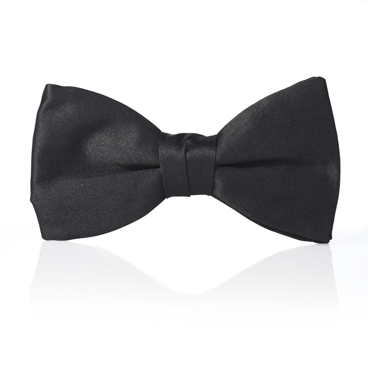 Black Satin Silk Pre-Tied Bow Tie Benson & Clegg