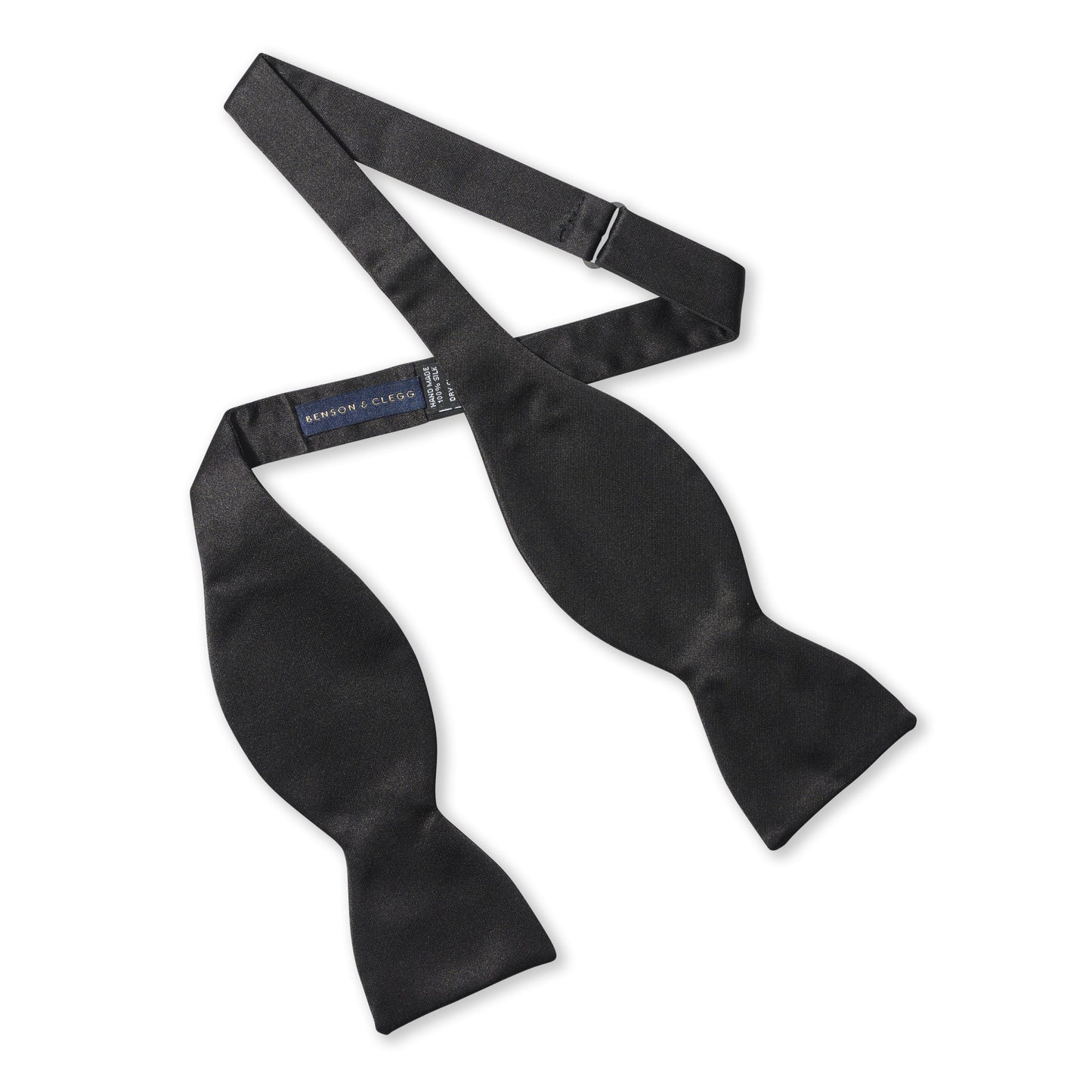Black Satin Silk Self-Tie Bow Tie Benson & Clegg