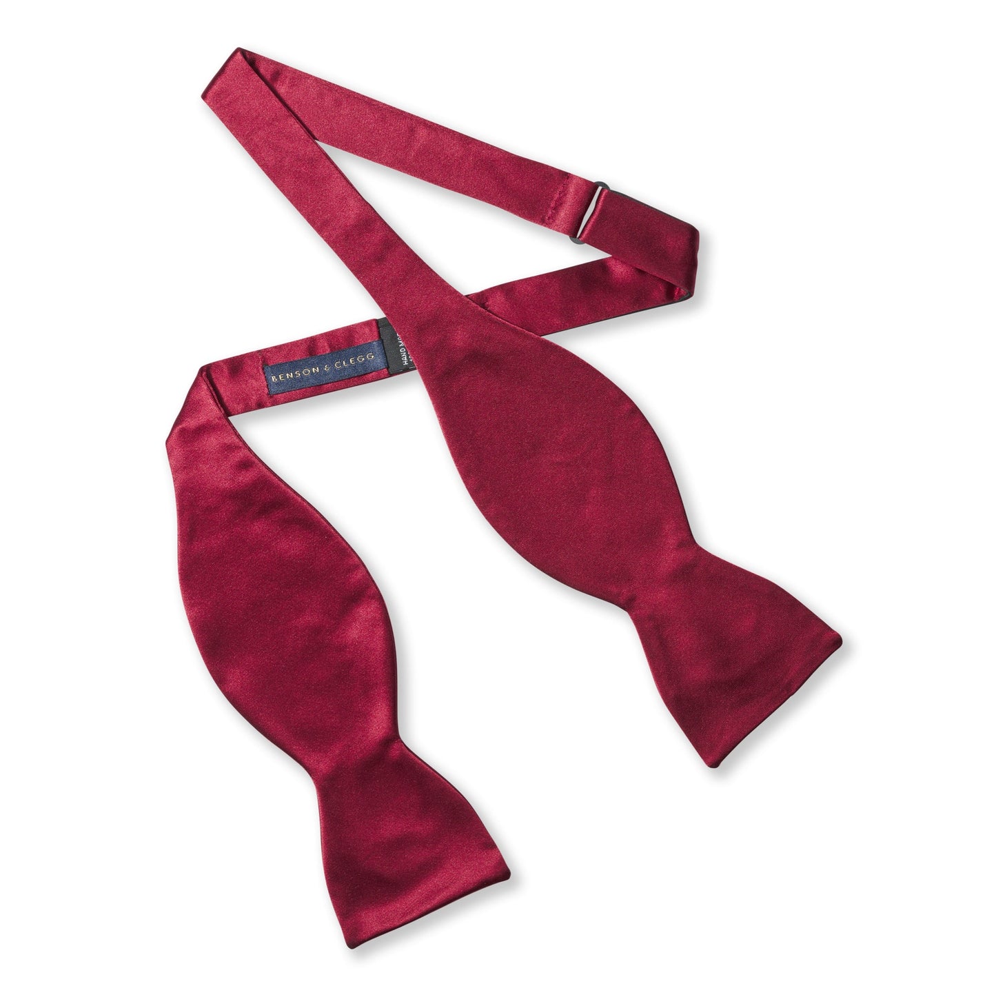 Burgundy Satin Silk Self-Tie Bow Tie Benson & Clegg