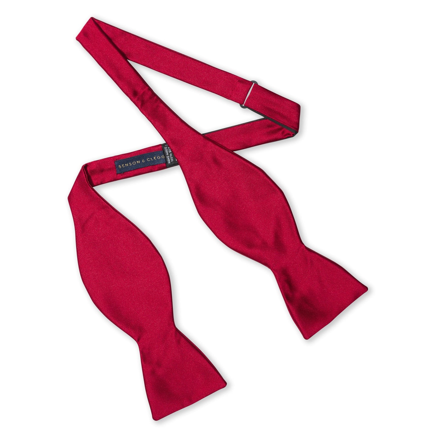 Red Satin Silk Self-Tie Bow Tie Benson & Clegg