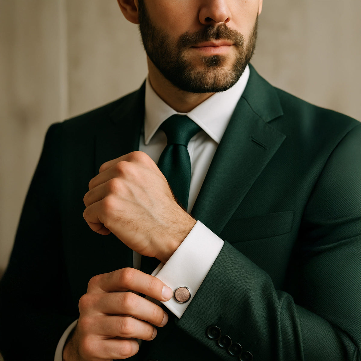 Clous Cufflinks In Rose Gold Benson & Clegg
