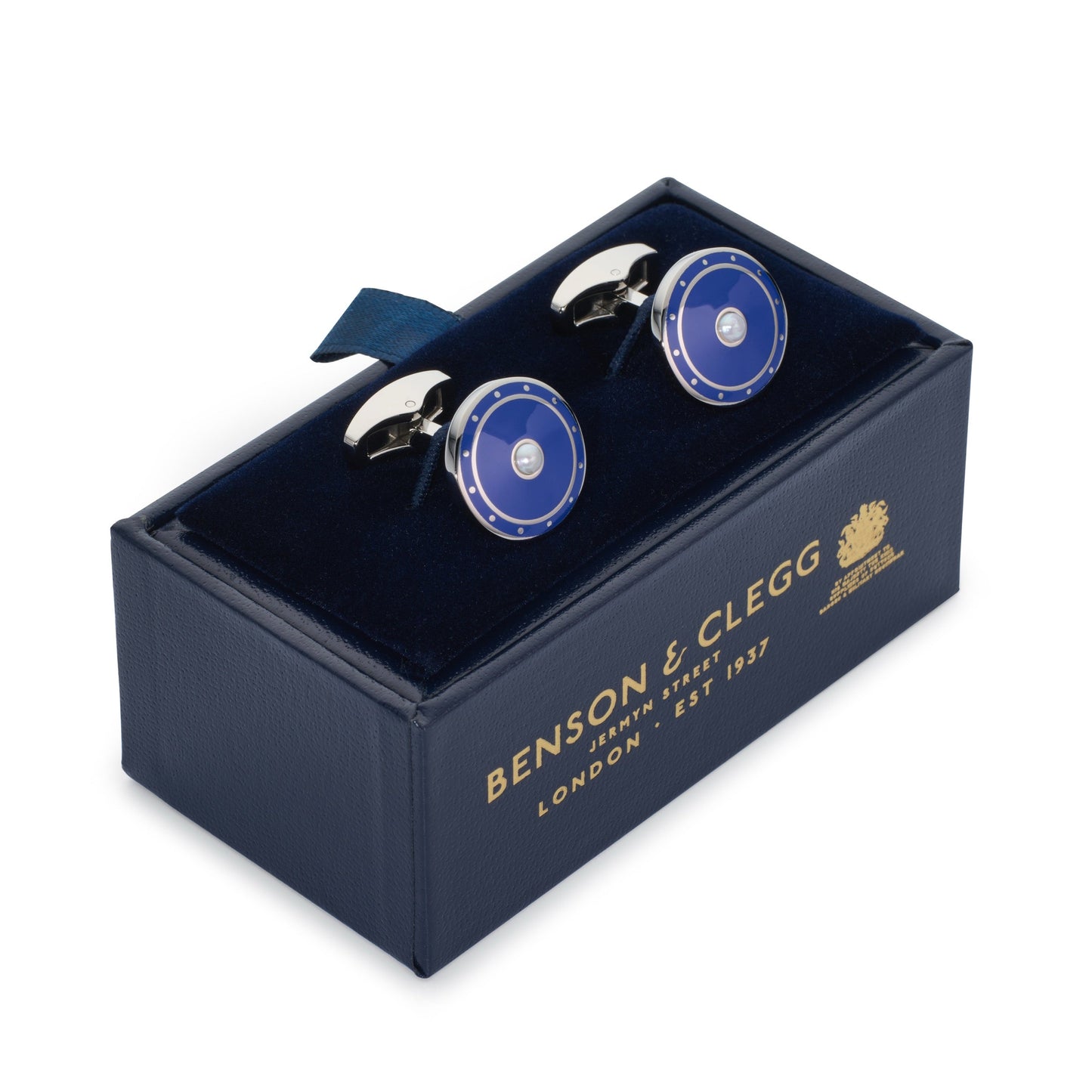 Halo Cufflinks In Imperial Blue Benson & Clegg