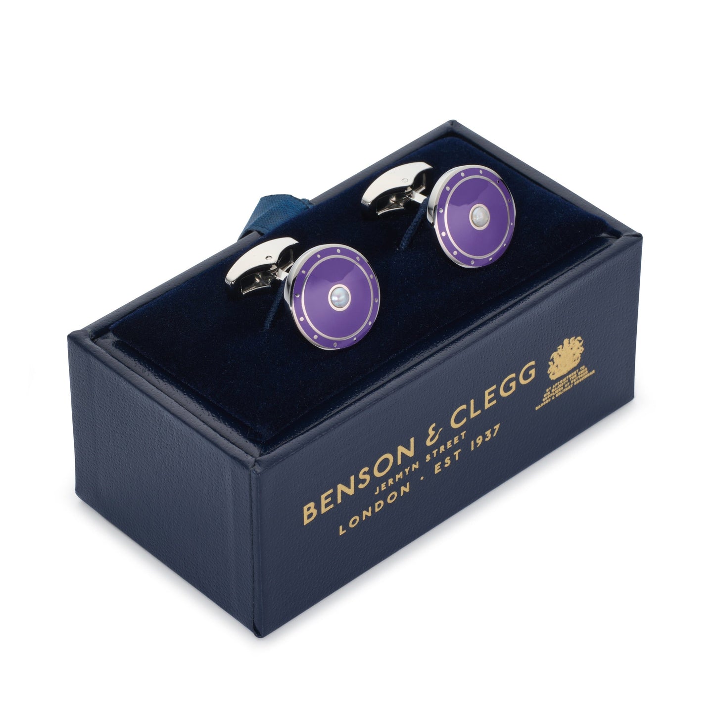 Halo Cufflinks In Royal Purple Benson & Clegg