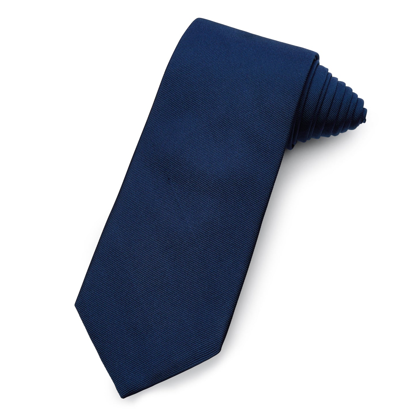 Plain Silk Reppe Tie In Navy Blue Benson & Clegg