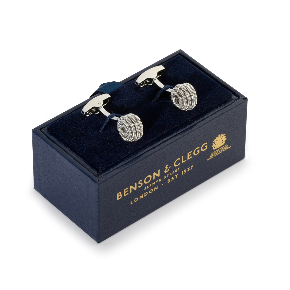 Spiral Cufflinks In Silver Benson & Clegg