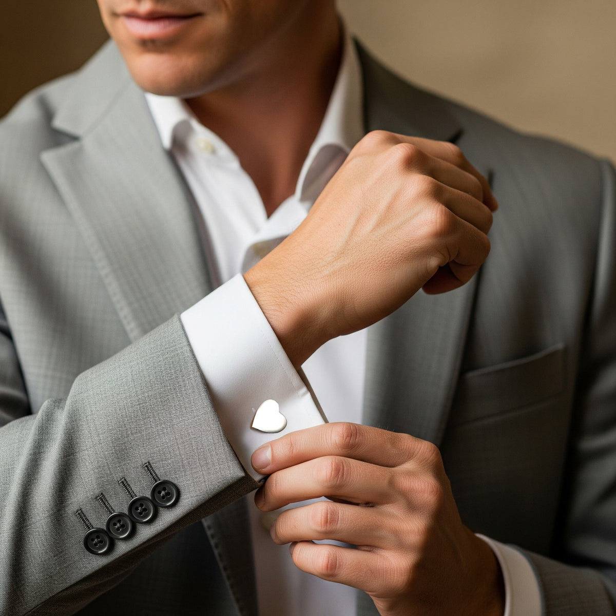 Love Hearts In Sterling Silver Cufflinks Benson & Clegg