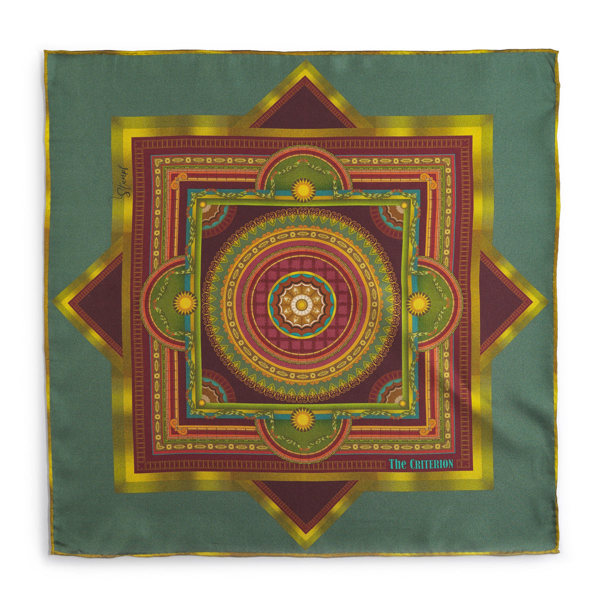 Criterion Foyer Turquoise Pocket Square Benson & Clegg