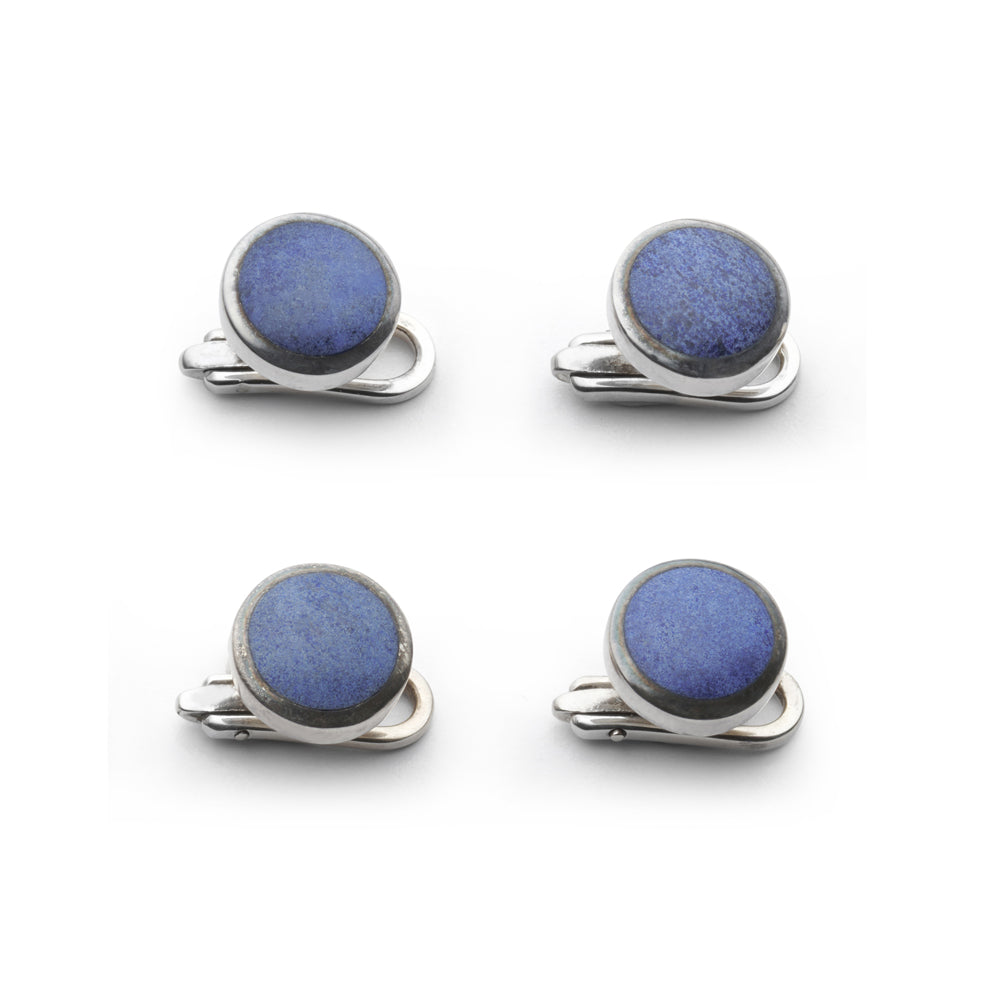 Sterling Silver And Lapis Lazuli Dress Studs Benson & Clegg