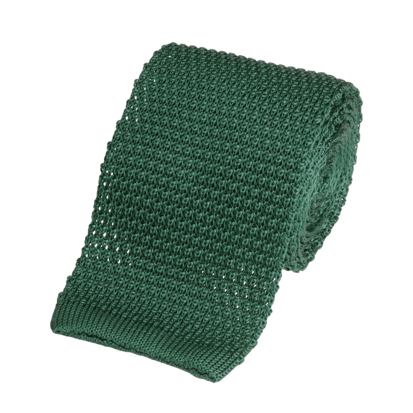 Knitted Silk Tie In Racing Green Benson & Clegg