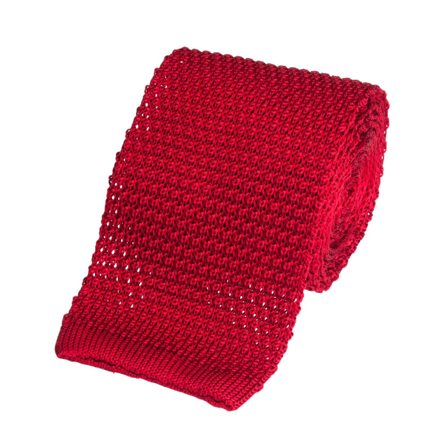 Knitted Silk Tie In Red Benson & Clegg