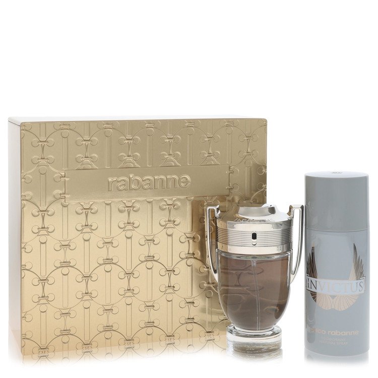 Invictus Gift Set by Paco Rabanne - 3.4 oz (100 ml) Eau de Toilette + 5.1 oz (145 ml) Deodorant