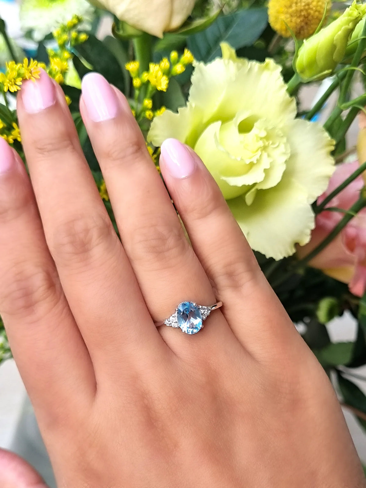 Sky Blue Topaz Ring in Sterling Silver - SJR London Timepiece