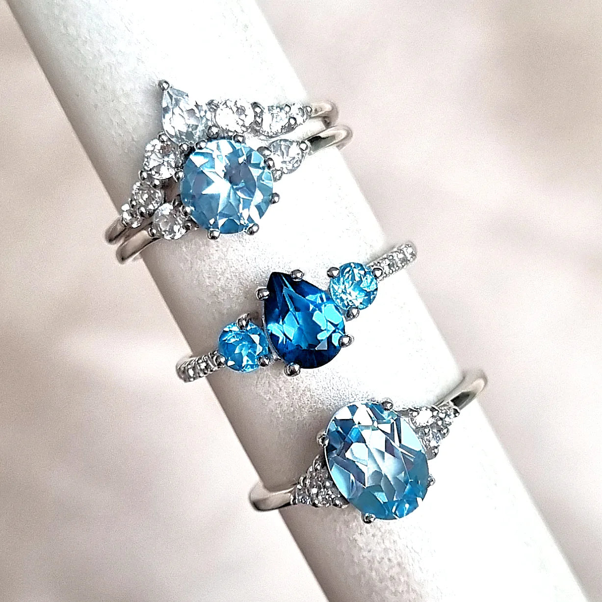 London Blue and Swiss Blue Topaz Ring in Sterling Silver - SJR London Timepiece