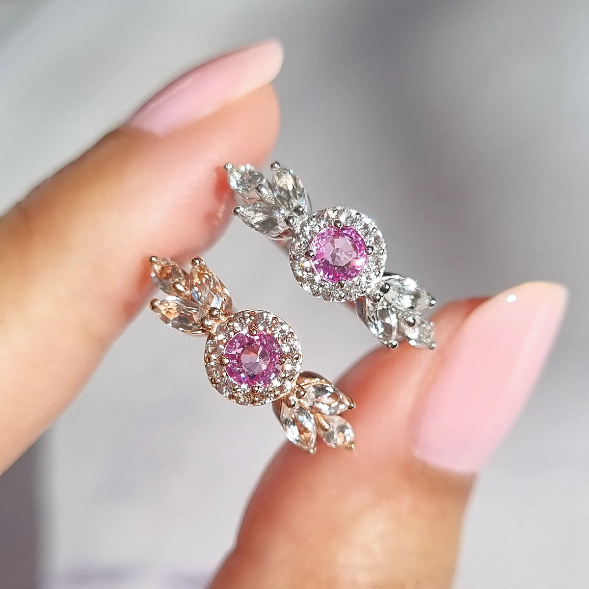 Aurelia Pink Sapphire Ring in 18k Rose Gold Vermeil - SJR London Timepiece
