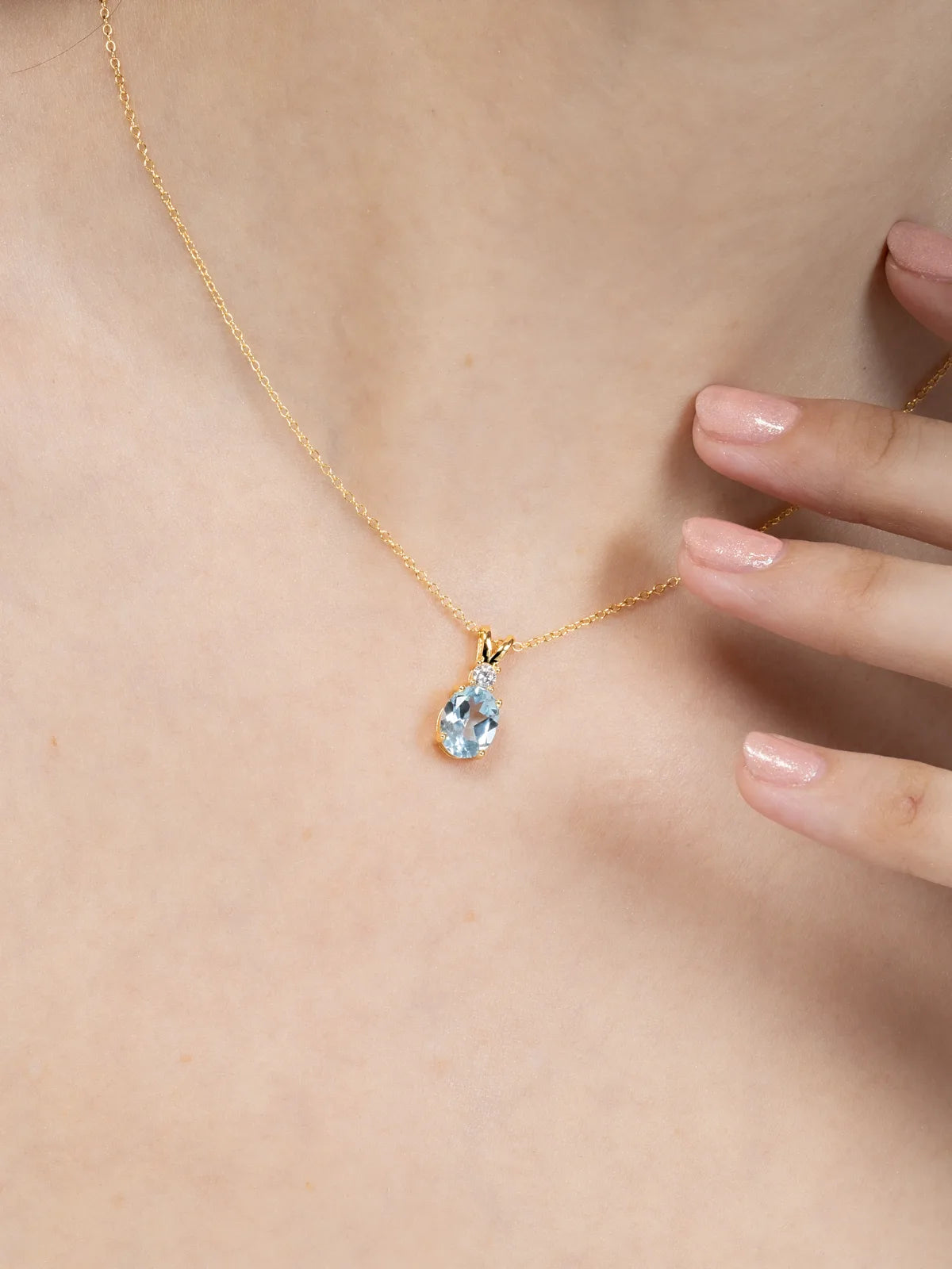 Mini Set 1 - Blue Topaz Jewellery Set in 18k Gold Vermeil - SJR London Timepiece