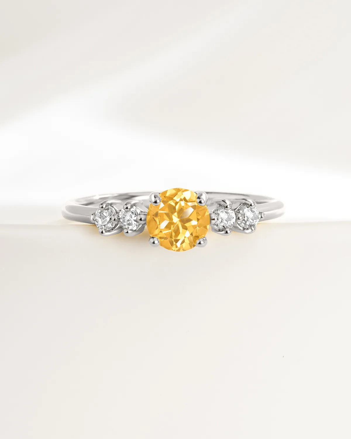 Citrine Five Stone Ring in Sterling Silver - SJR London Timepiece