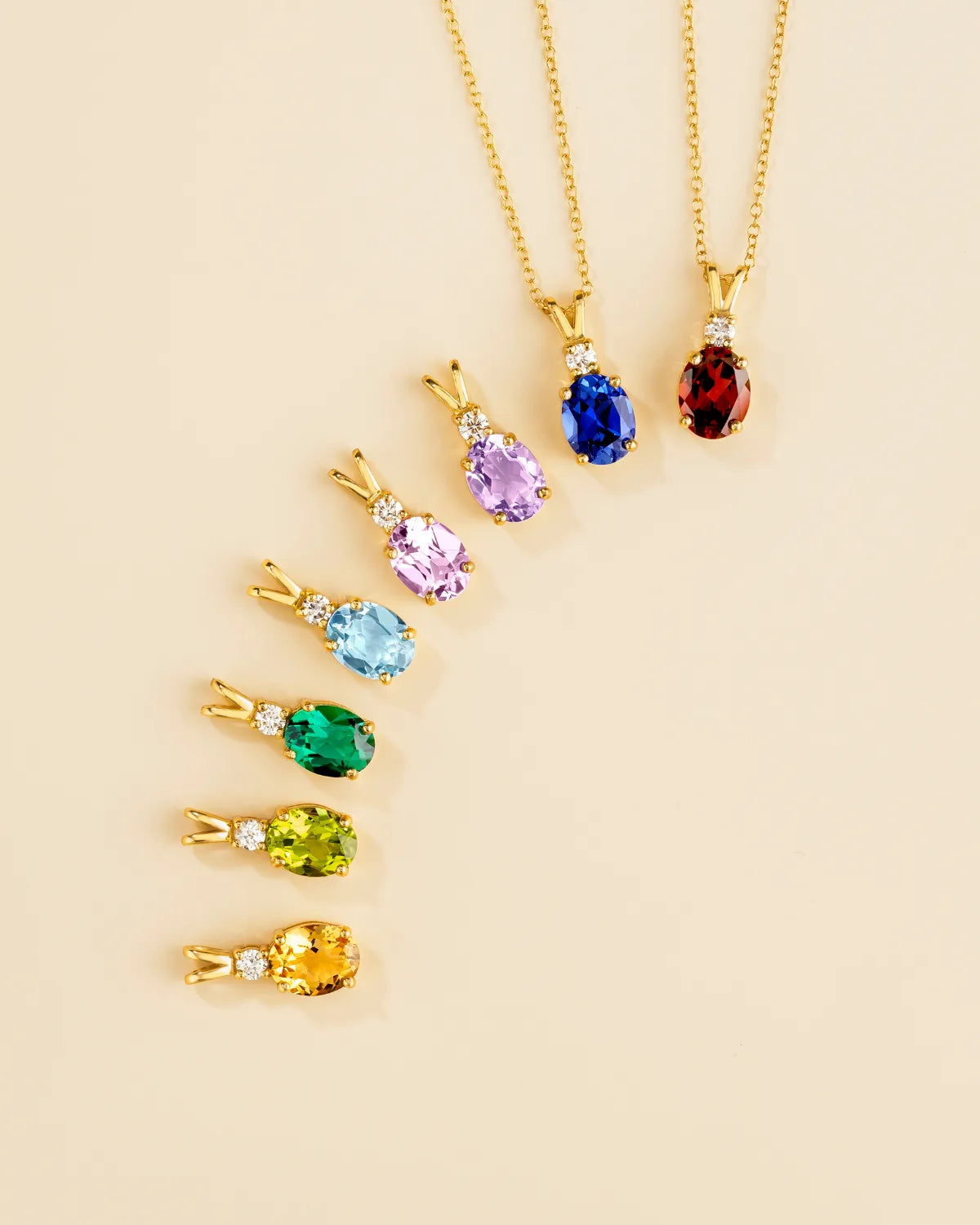Citrine Pendant Necklace in 18k Gold Vermeil - SJR London Timepiece