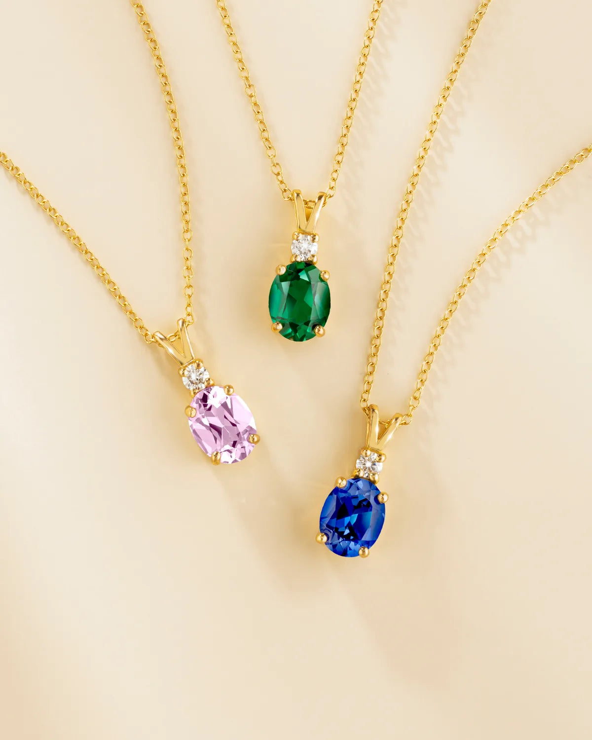 Pink Sapphire Pendant Necklace in 18k Gold Vermeil - SJR London Timepiece