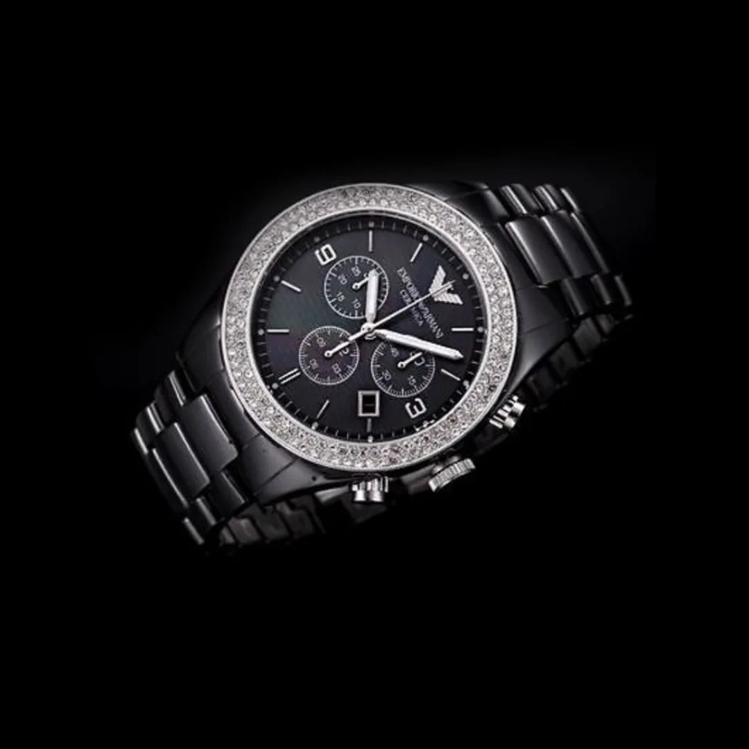 Emporio Armani AR1455 Ceramica Women's Black Watch - SJR London Timepiece