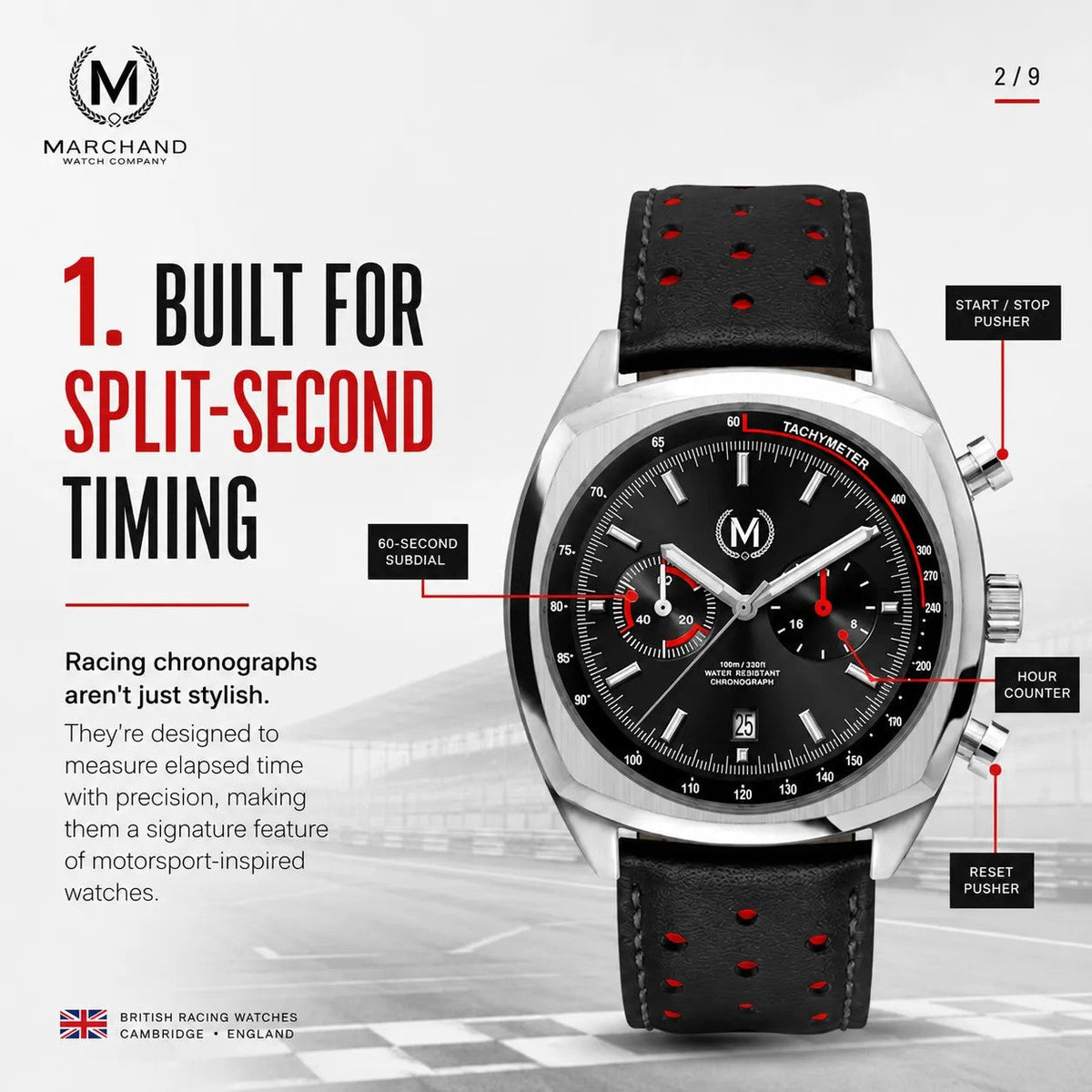Classic Driver Chronograph, Tan Strap (PRE-ORDER NOW) - SJR London Timepiece