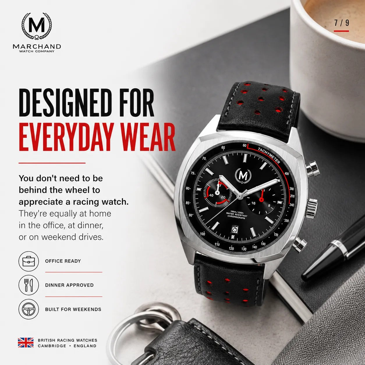 Classic Driver Chronograph, Tan Strap (PRE-ORDER NOW) - SJR London Timepiece