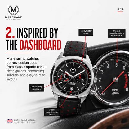 Classic Driver Chronograph, Black Strap (PRE-ORDER NOW) - SJR London Timepiece