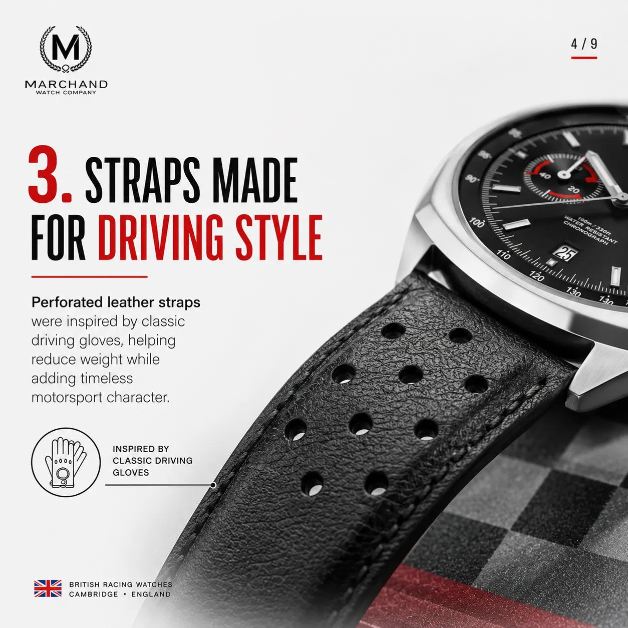 Classic Driver Chronograph, Black Strap (PRE-ORDER NOW) - SJR London Timepiece