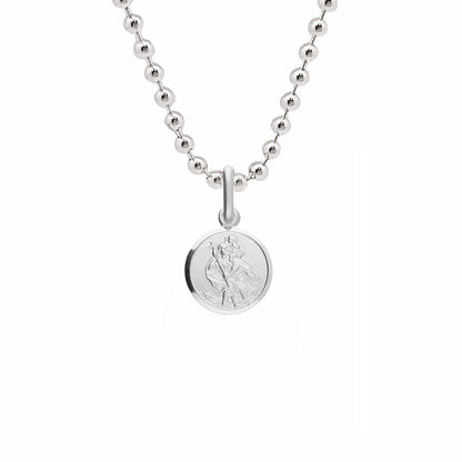 Classic Tiny St Christopher Necklace Sterling Silver 10mm Scarlett Jewellery