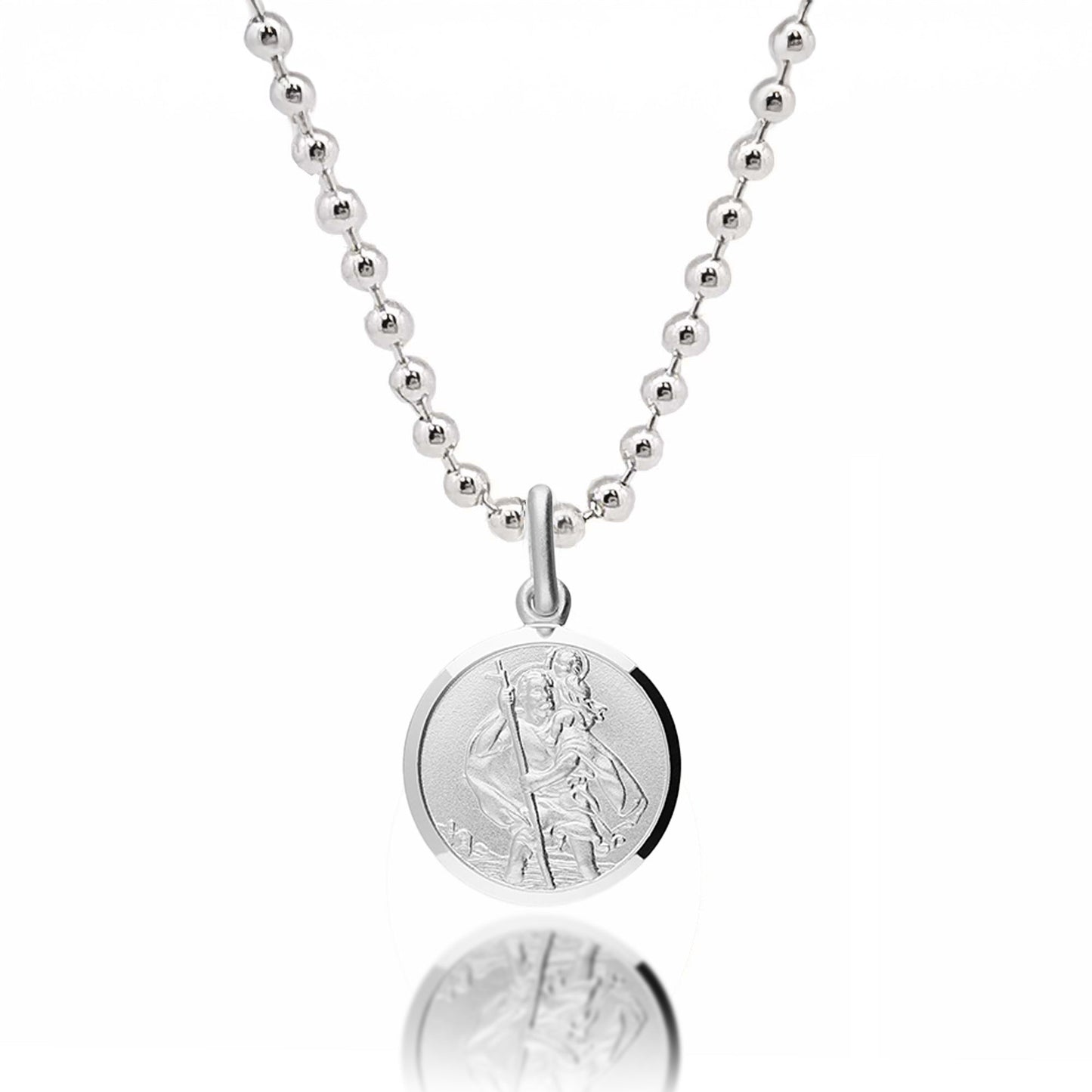 Classic Small St Christopher Necklace Sterling Silver 14mm Scarlett Jewellery