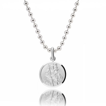 Classic Small St Christopher Necklace Sterling Silver 14mm Scarlett Jewellery