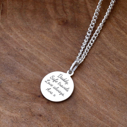 Classic Small St Christopher Necklace Sterling Silver 14mm Scarlett Jewellery