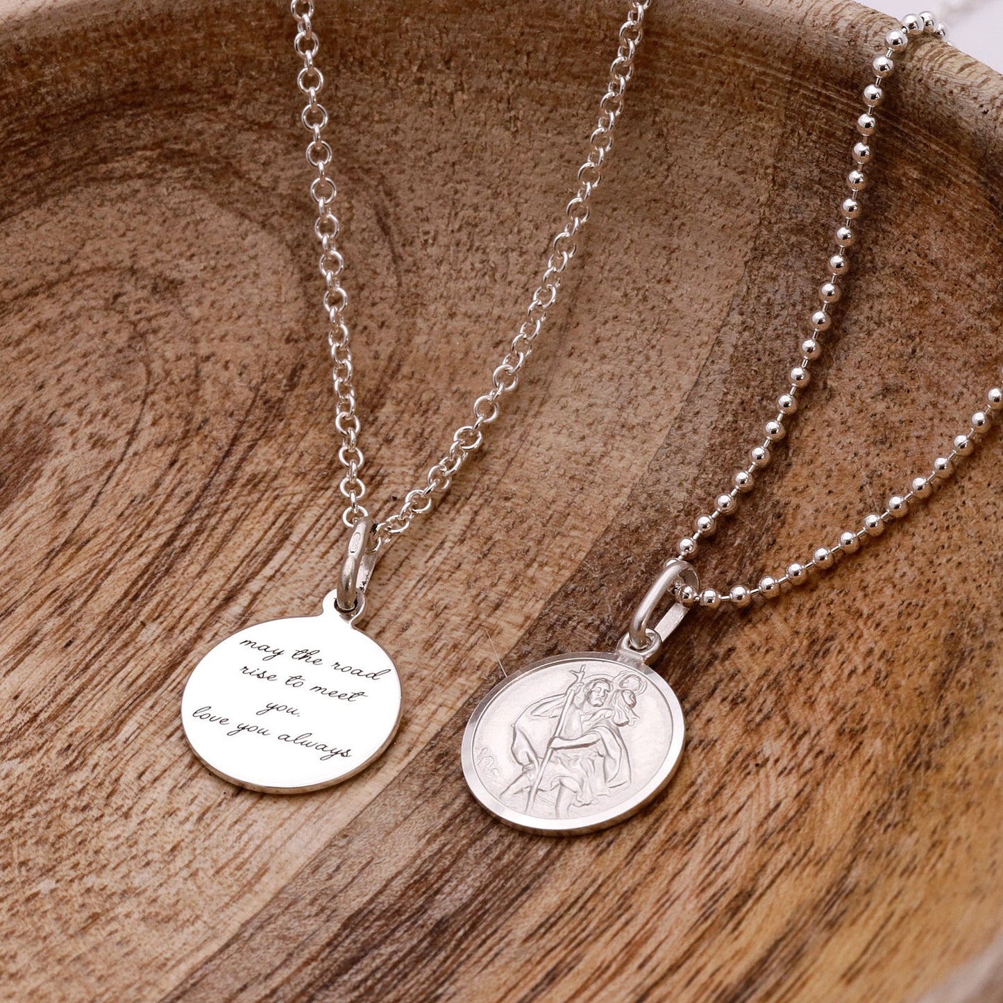 Classic Small St Christopher Necklace Sterling Silver 14mm Scarlett Jewellery