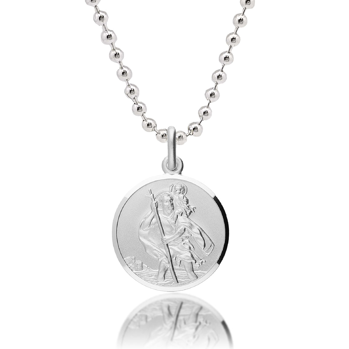 Classic St Christopher Necklace Sterling Silver 20mm Scarlett Jewellery