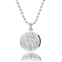 Classic St Christopher Necklace Sterling Silver 20mm Scarlett Jewellery