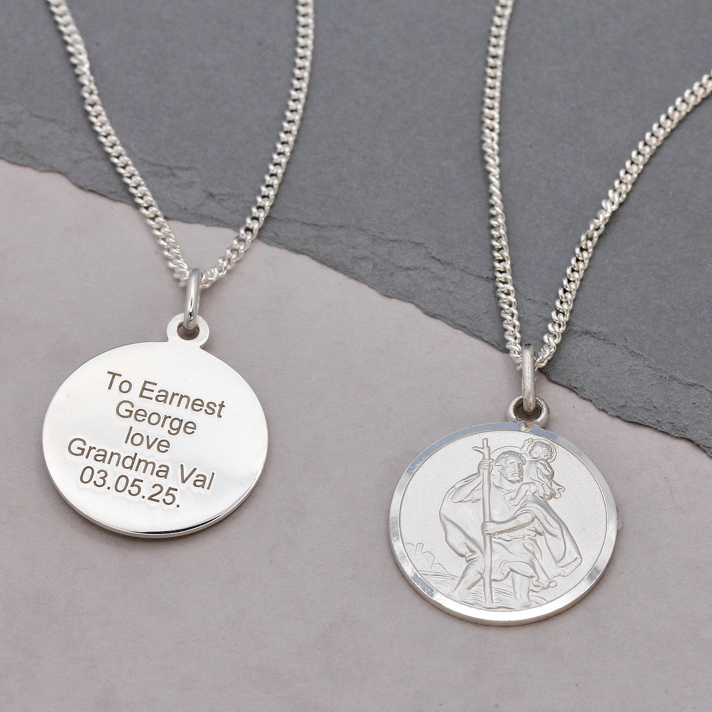 Classic St Christopher Necklace Sterling Silver 20mm Scarlett Jewellery