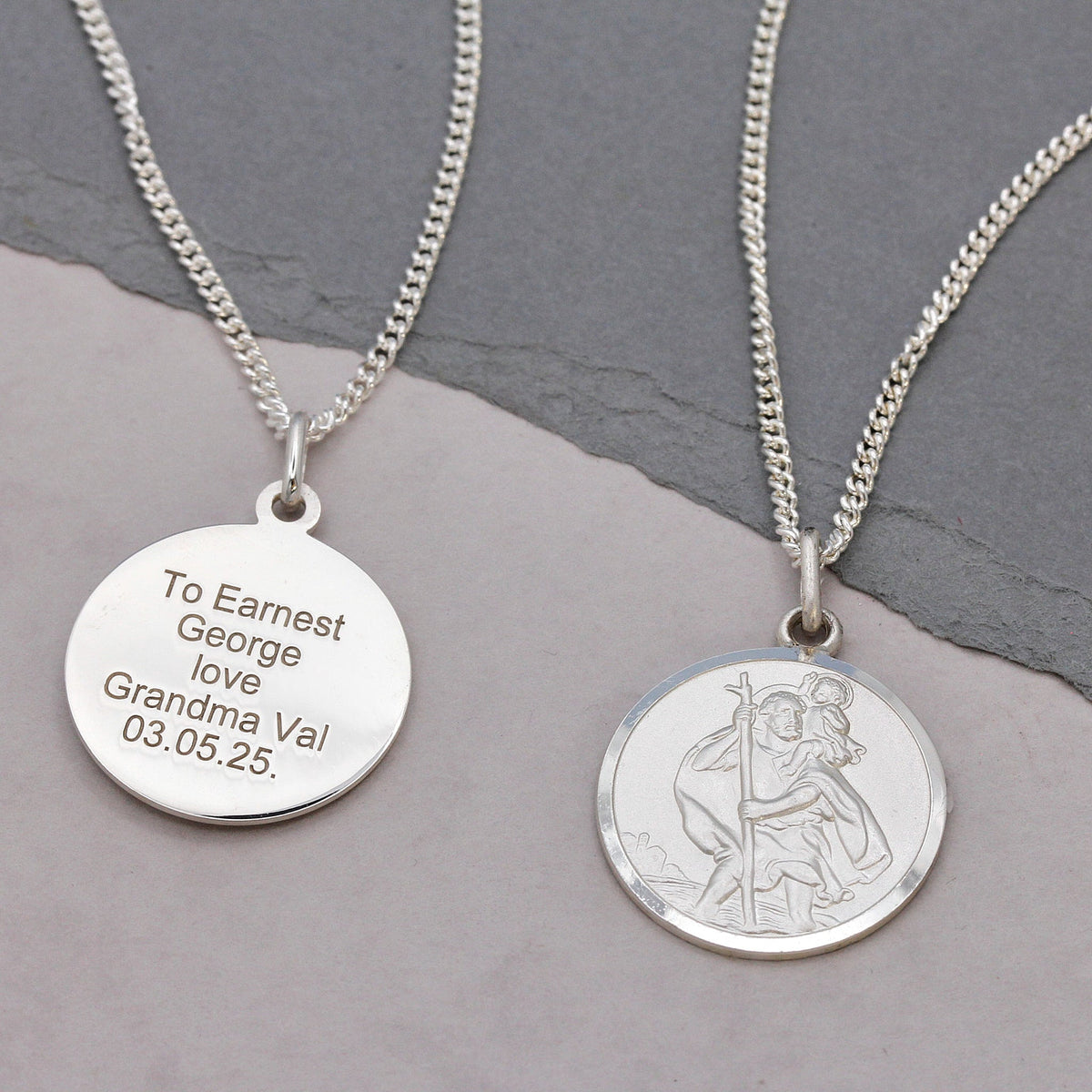 Classic St Christopher Necklace Sterling Silver 20mm Scarlett Jewellery