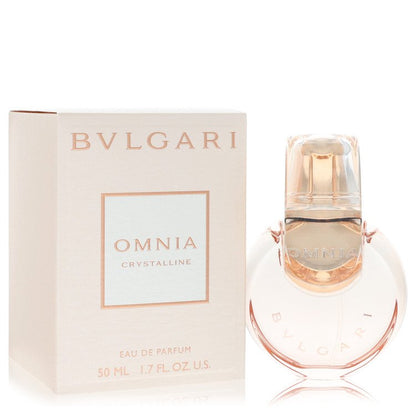 Bvlgari Omnia Crystalline perfume bottle with clear glass and gold cap in elegant packaging by The Fragrance Avenue
