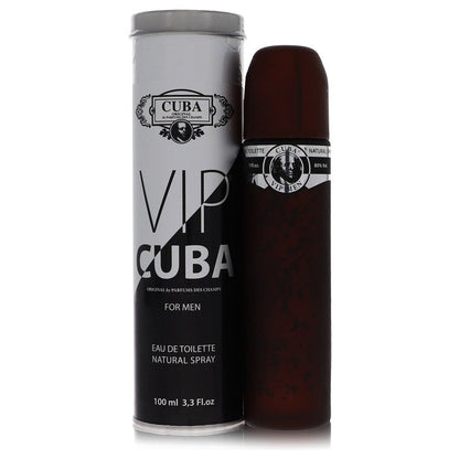 Cuba VIP eau de toilette spray in sleek black bottle with gold label, 3.4 oz by The Fragrance Avenue