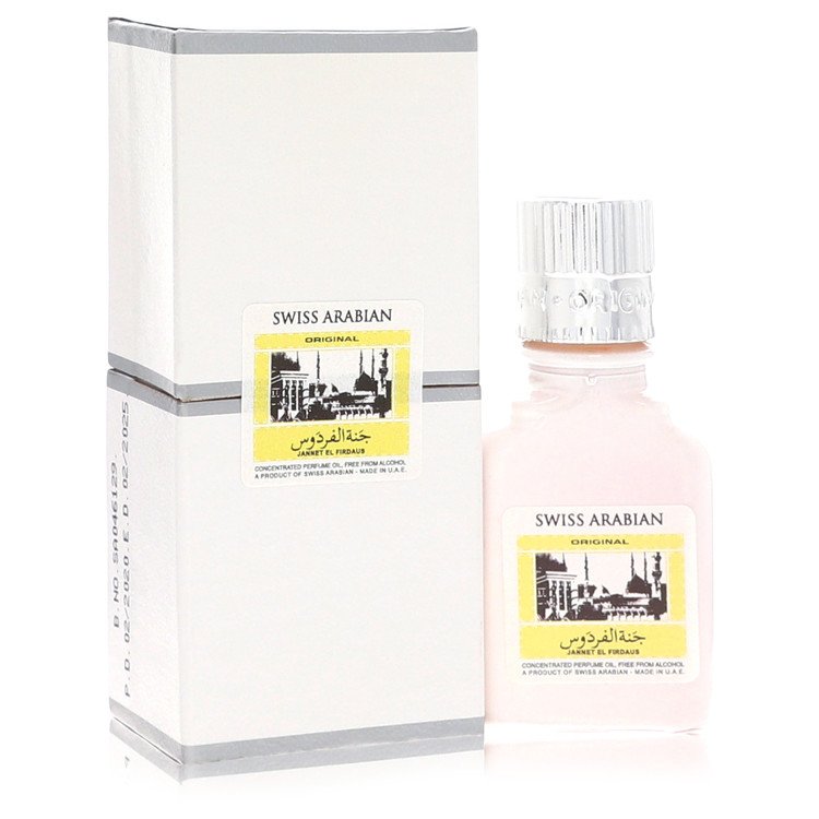 Jannet El Firdaus by Swiss Arabian Alcohol-Free Concentrated Perfume Oil Unisex White Attar 0.30 oz/9 ml The Fragrance Avenue