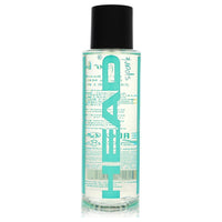 A blue and silver fragrance mist spray bottle with a floral design on a white background by The Fragrance Avenue.