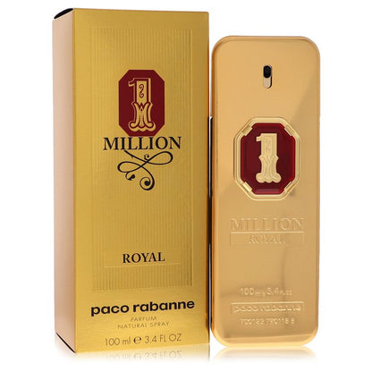 Blue glass bottle with golden accents, 1 million royal eau de parfum spray for men by The Fragrance Avenue.