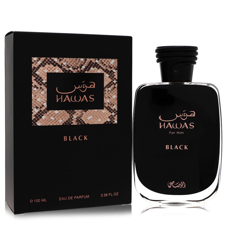Rasasi Hawas Black Eau De Parfum Spray for Men 3.3 oz / 100 ml The Fragrance Avenue