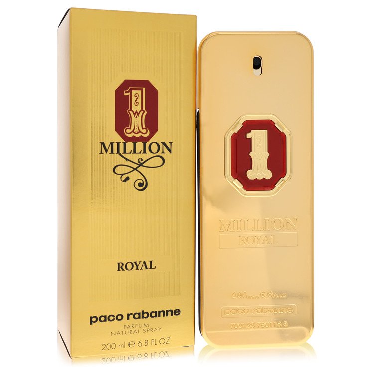 Blue glass bottle with gold accents and a royal crown logo, 3.4 oz eau de parfum spray for men by The Fragrance Avenue.