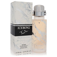 Blue glass bottle with white label featuring a snowflake design, fragrance by The Fragrance Avenue.
