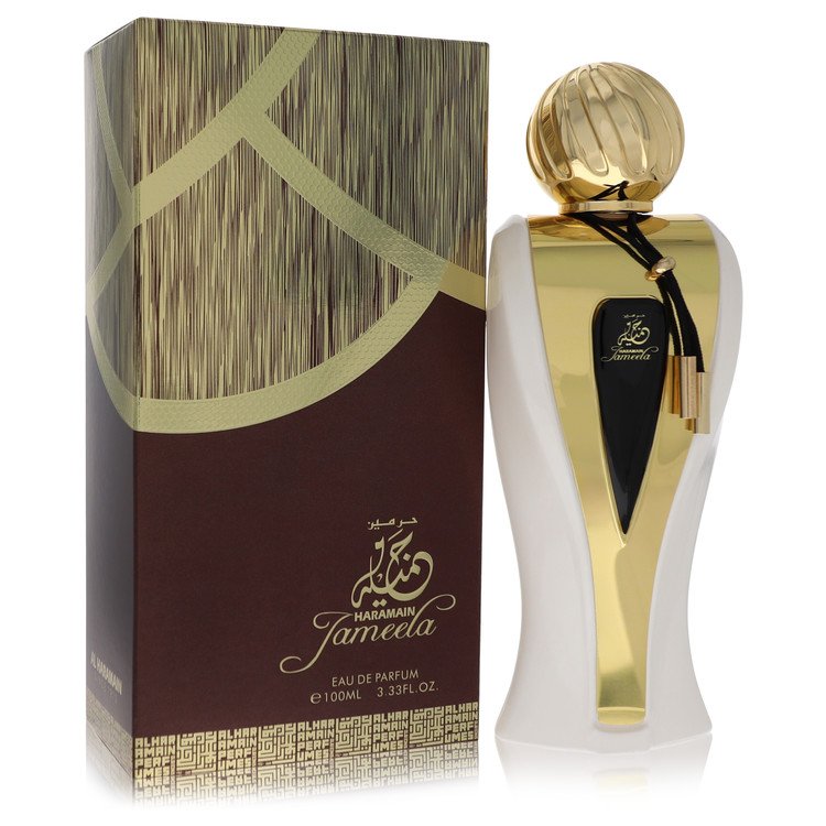 Blue glass bottle of Al Haramain Jameela Eau De Parfum Spray 3.4 oz / 100 ml for Women by The Fragrance Avenue